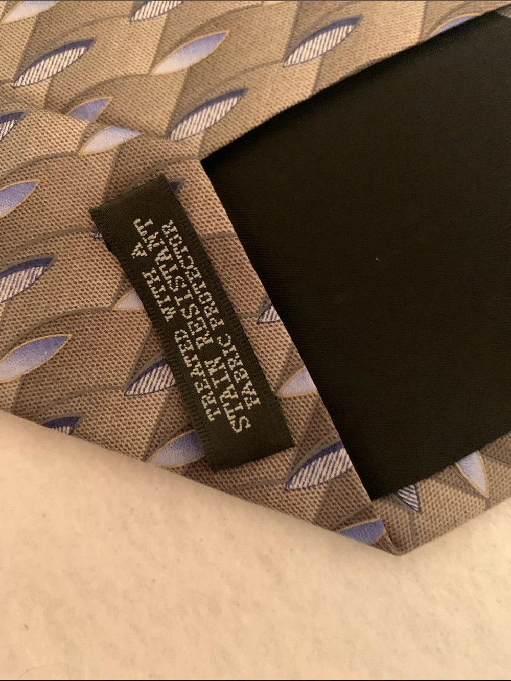 Puritan Beige Tie with Blue/Multi Color Silk Neck Tie late 90/early 2000’s